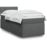  Krevet s oprugama i madracem tamnosivi 100 x 200 cm od tkanine | shoptok.hr