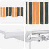 vidaXL Ručna uvlačiva tenda Zelena i Žuta 300x250 cm | shoptok.hr