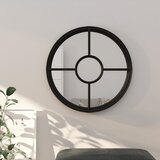 vidaXL Ogledalo crno 60 x 4 cm željezno okruglo za unutarnju upotrebu Cijene