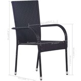  3-dijelni vrtni blagovaonski set crni | shoptok.hr