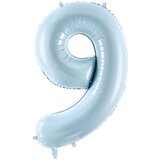 PARTY DECO balon iz folije številka ''9'', 72cm, svetlo moder | Shoptok.si