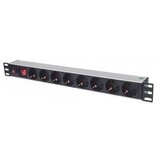 Intellinet 19" Rackmount 1U 3m 8 vtičnic za omrežne omare prenapetostna zaščita razdelilec | Shoptok.si