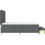 Box postelja s škatlastimi vzmetmi z vzmetnico in klopjo temno siva 140x190 cm tkanina, (22082883) | Shoptok.si