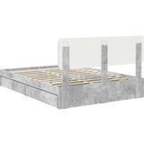  Postelja s shranjevanjem z vzglavjem Betonsko siva 150 x 200 cm, (5000106350) | Shoptok.si
