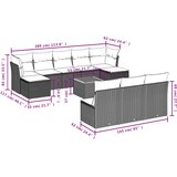  11-dijelni set vrtnih sofa od poliratana s jastucima crni | shoptok.hr