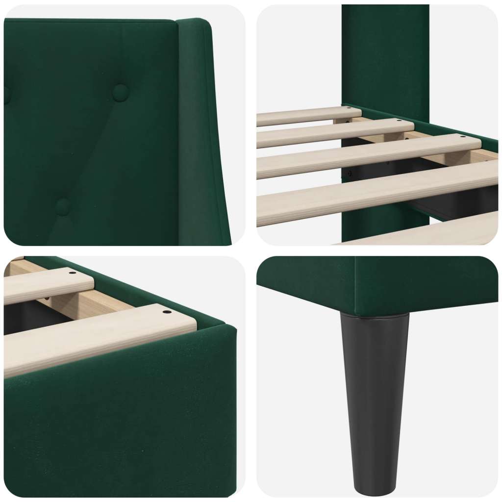  Okvir za krevet Tamnozelena 90 x 200 cm Baršun - Tamnozelena 90 x 200 cm | shoptok.hr
