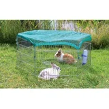 408461 Outdoor Animal Pen with Protective Net 63x60 cm Silver 6253, (20989189)