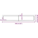 Zidna polica svjetlosmeđa 160x30x(2-4) cm obrađena hrastovina | shoptok.hr