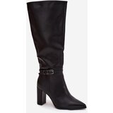 Boto Women's Insulated Heeled Boots with Buckle Black Fionelle | shoptok.hr
