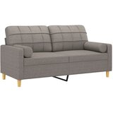  Dvosjed s ukrasnim jastucima smeđesivi 140 cm od tkanine | Eponuda.com