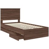  Konstrukcija postelje Rjav hrast 100 x 200 cm Inženirsko leseno, (5000121272) | Shoptok.si