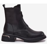 Boto Women's Leather Ankle Boots Low Heel Black Karisse | shoptok.hr