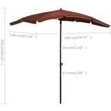  Vrtni suncobran sa šipkom 200 x 130 cm boja cigle | shoptok.hr