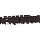  17 dijelni vrtni set za objedovanje s jastučićima smeđi poli ratan Vrtni stol smeđi 250x100x73 cm poli ratan Vrtni stol smeđi | shoptok.hr