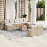 vidaXL 10-dijelni set vrtnih sofa s jastucima bež od poliratana | shoptok.hr