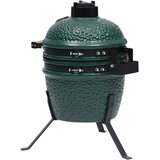  2-u-1 roštilj s pušnicom Kamado keramički 56 cm zeleni | shoptok.hr