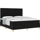 vidaXL Postelja z vzmetnico z vzmetnico Črna 180 x 200 cm blago, (5000142082) | Shoptok.si