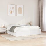  The Living Store Posteljni okvir brez vzmetnice bel 200x200 cm trdna borovina - Posteljni Okvir, (21495791) | Shoptok.si