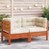  Kutna vrtna sofa s jastucima 2 kom voštano smeđa od borovine | shoptok.hr