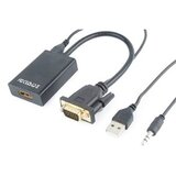 VIDEO adapter 0.15 m, black, VGA to HDMI, GEMBIRD A-VGA-HDMI-01 Cijene