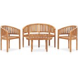 The Living Store Vrtna sedežna garnitura banana 4-delna trdna tikovina - Vrtna Sedežna Garnitura, (21425017) | Shoptok.si