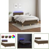 The Living Store Box spring postelja z vzmetnico LED tem. rjava 120x200 cm blago - Box Spring Postelja, (21737146) | Shoptok.si
