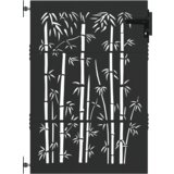 vidaXL Vrtna vrata Črna 105 x 125 cm Jeklo s prašnim premazom | Shoptok.si