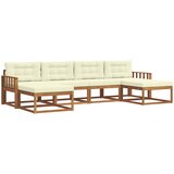  Set vanjskih sofa 6 kom. Prirodna i krem Smeđa 329 x 162,5 x 73 cm | Shoptok.si