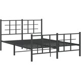  Metalni okvir kreveta uzglavlje i podnožje crni 135x190 cm | shoptok.hr