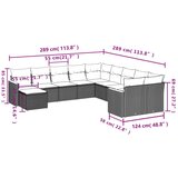  11-dijelni set vrtnih sofa od poliratana s jastucima crni | shoptok.hr