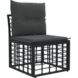  Set vanjskih sofa 5 kom. Crna i tamno siva Poliester | shoptok.hr