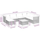  8-dijelni set vrtnih sofa od poliratana s jastucima bež 254 x 190.5 x 69 cm | Shoptok.si