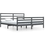  Posteljni okvir siv iz trdne borovine 200x200 cm, (20645873) | Shoptok.si