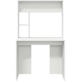 vidaXL Miza s polico Bela 91 x 50 x 149 cm Konstruiran les | Shoptok.si