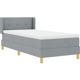 vidaXL Postelja z vzmetnico z vzmetnico Svetlo siva 90 x 190 cm blago | Shoptok.si