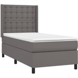 s oprugama i madracem sivi 90 x 200 cm od umjetne kože | shoptok.hr