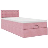  Otomanski okvir kreveta s madraca ružičasti 90x200cm baršunasti | shoptok.hr