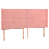  Uzglavlje s ušima ružičasto 203x16x118/128 cm baršunasto | shoptok.hr