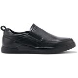 Shelvt Men's black faux leather loafers Cene