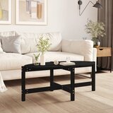 vidaXL Klubska mizica črna 118x63x45 trdna borovina Cene