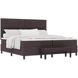  Krevet s opruga kutije Tamno smeđa 200 x 200 cm tkanina | shoptok.hr