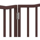 vidaXL Vrata za pse zložljiva 2 panela rjava 160 cm topolovina | Shoptok.si