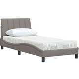  Postelja z vzmetnico taupe 90x200 cm blago | Shoptok.si