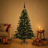  Umjetno božićno drvce s kuglicom 150 cm 150 LED lampica - 150 cm s LED-ima i crnim lopticama | shoptok.hr