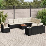  11-dijelni set vrtnih sofa od poliratana s jastucima crni | shoptok.hr