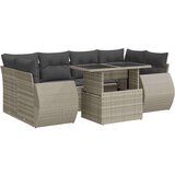 vidaXL 7-dijelni set vrtnih sofa svjetlosivi od poliratana | shoptok.hr
