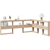 vidaXL Knjižnica vzglavje L-oblike 140 cm trdna borovina | Shoptok.si