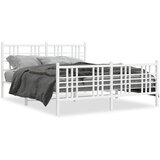 Furnova Kovinski posteljni okvir z vzglavjem in vznožjem bel 150x200 cm, (21935416) | Shoptok.si
