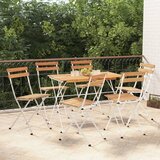 vidaXL 7-dijelni sklopivi bistro set masivno bagremovo drvo i čelik Cijene