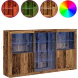 vidaXL Zidna jedinica s LED svjetlima Staro drvo 181,5x37x100 cm Konstrukcija drvo | shoptok.hr